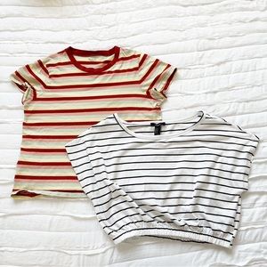 Bundle Madewell Multicolor Striped Tee Forever 21 Black White Striped Tee